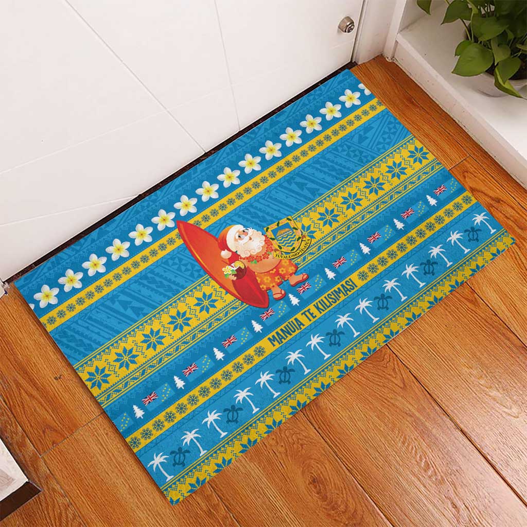 Tuvalu Christmas Rubber Doormat Cute Santa Manuia te Kilisimasi LT14 - Polynesian Pride