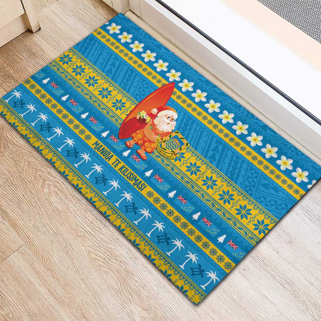 Tuvalu Christmas Rubber Doormat Cute Santa Manuia te Kilisimasi LT14 - Polynesian Pride