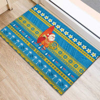 Tuvalu Christmas Rubber Doormat Cute Santa Manuia te Kilisimasi LT14 - Polynesian Pride