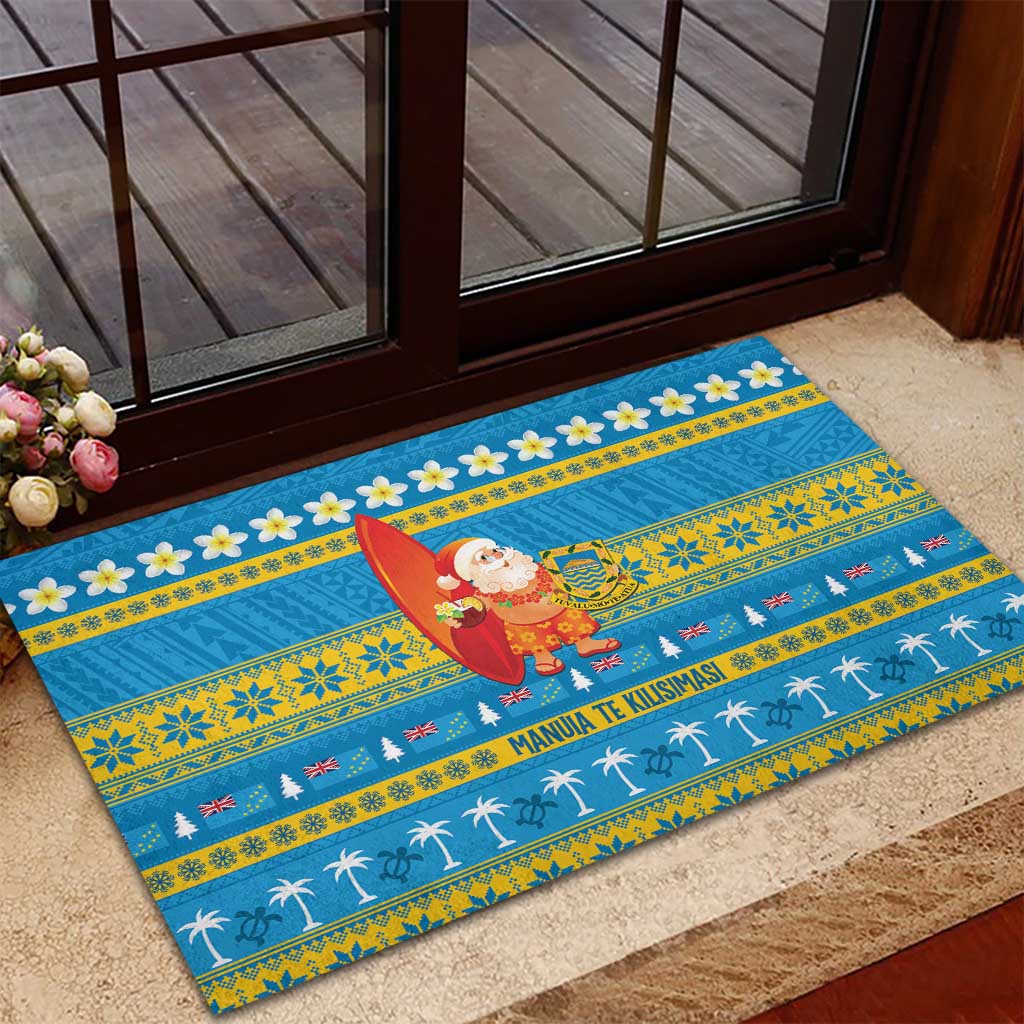 Tuvalu Christmas Rubber Doormat Cute Santa Manuia te Kilisimasi LT14 - Polynesian Pride