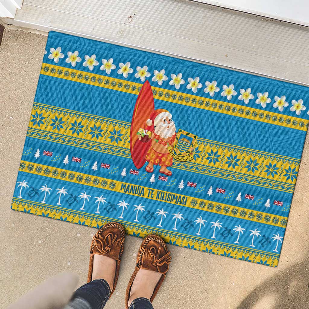 Tuvalu Christmas Rubber Doormat Cute Santa Manuia te Kilisimasi LT14 - Polynesian Pride