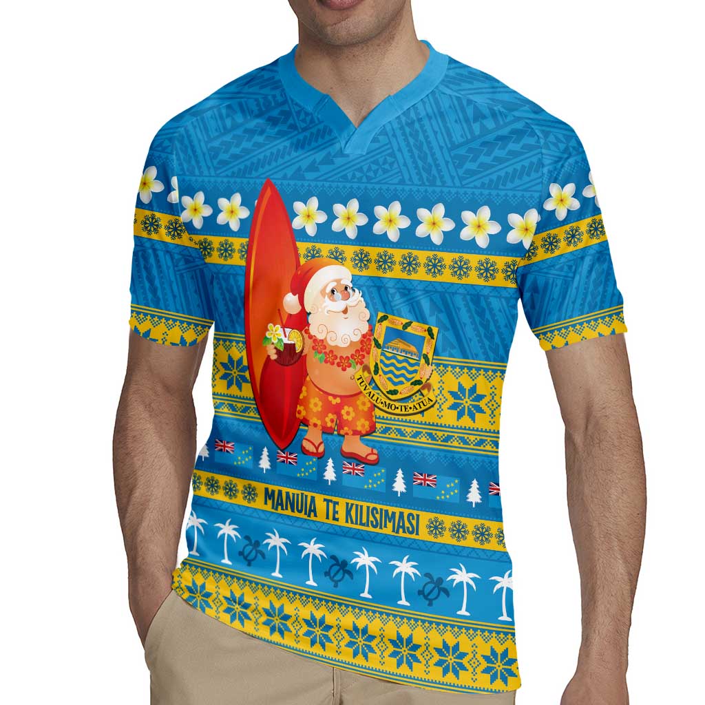 Tuvalu Christmas Rugby Jersey Cute Santa Manuia te Kilisimasi LT14 - Polynesian Pride