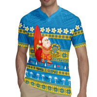 Tuvalu Christmas Rugby Jersey Cute Santa Manuia te Kilisimasi LT14 - Polynesian Pride