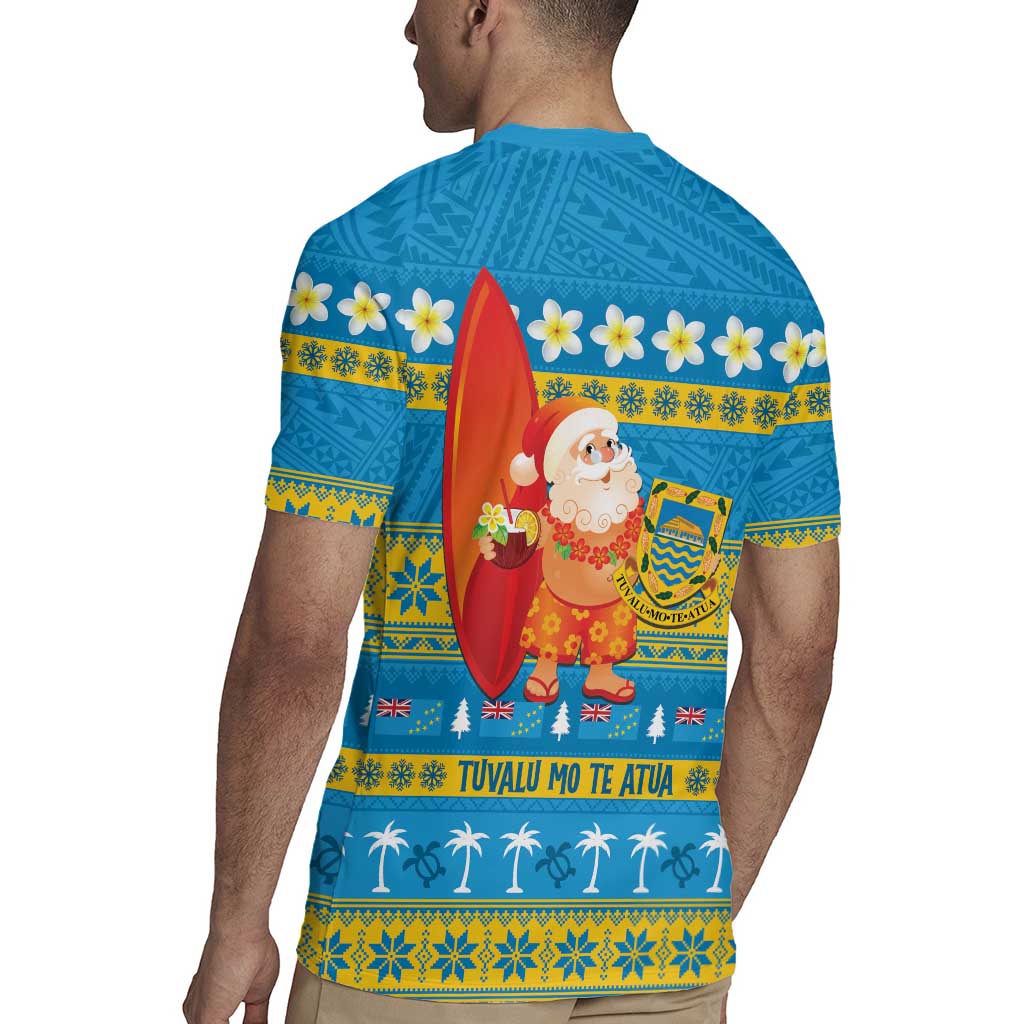 Tuvalu Christmas Rugby Jersey Cute Santa Manuia te Kilisimasi LT14 - Polynesian Pride