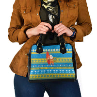 Tuvalu Christmas Shoulder Handbag Cute Santa Manuia te Kilisimasi - Polynesian Pride