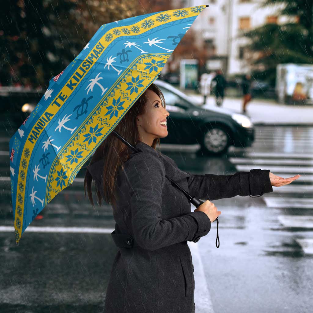 Tuvalu Christmas Umbrella Cute Santa Manuia te Kilisimasi - Polynesian Pride