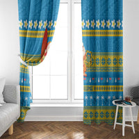 Tuvalu Christmas Window Curtain Cute Santa Manuia te Kilisimasi - Polynesian Pride