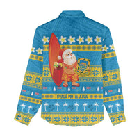 Tuvalu Christmas Women Casual Shirt Cute Santa Manuia te Kilisimasi - Polynesian Pride