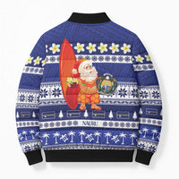 Nauru Christmas Bomber Puffer Jacket Cute Santa Coat Of Arms Merry Xmas LT14 - Polynesian Pride
