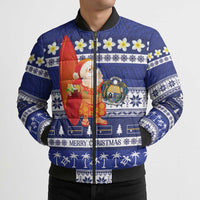 Nauru Christmas Bomber Puffer Jacket Cute Santa Coat Of Arms Merry Xmas LT14 - Polynesian Pride