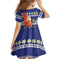 Nauru Christmas Family Matching Off Shoulder Short Dress and Hawaiian Shirt Cute Santa Coat Of Arms Merry Xmas LT14 - Polynesian Pride