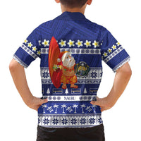 Nauru Christmas Family Matching Summer Maxi Dress and Hawaiian Shirt Cute Santa Coat Of Arms Merry Xmas LT14 - Polynesian Pride