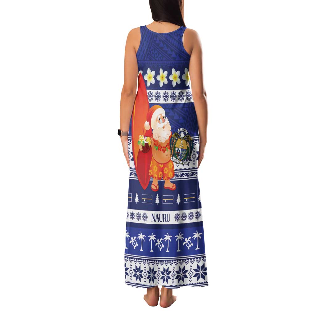 Nauru Christmas Family Matching Tank Maxi Dress and Hawaiian Shirt Cute Santa Coat Of Arms Merry Xmas LT14 - Polynesian Pride