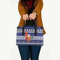 Nauru Christmas Leather Bag Cute Santa Coat Of Arms Merry Xmas - Polynesian Pride