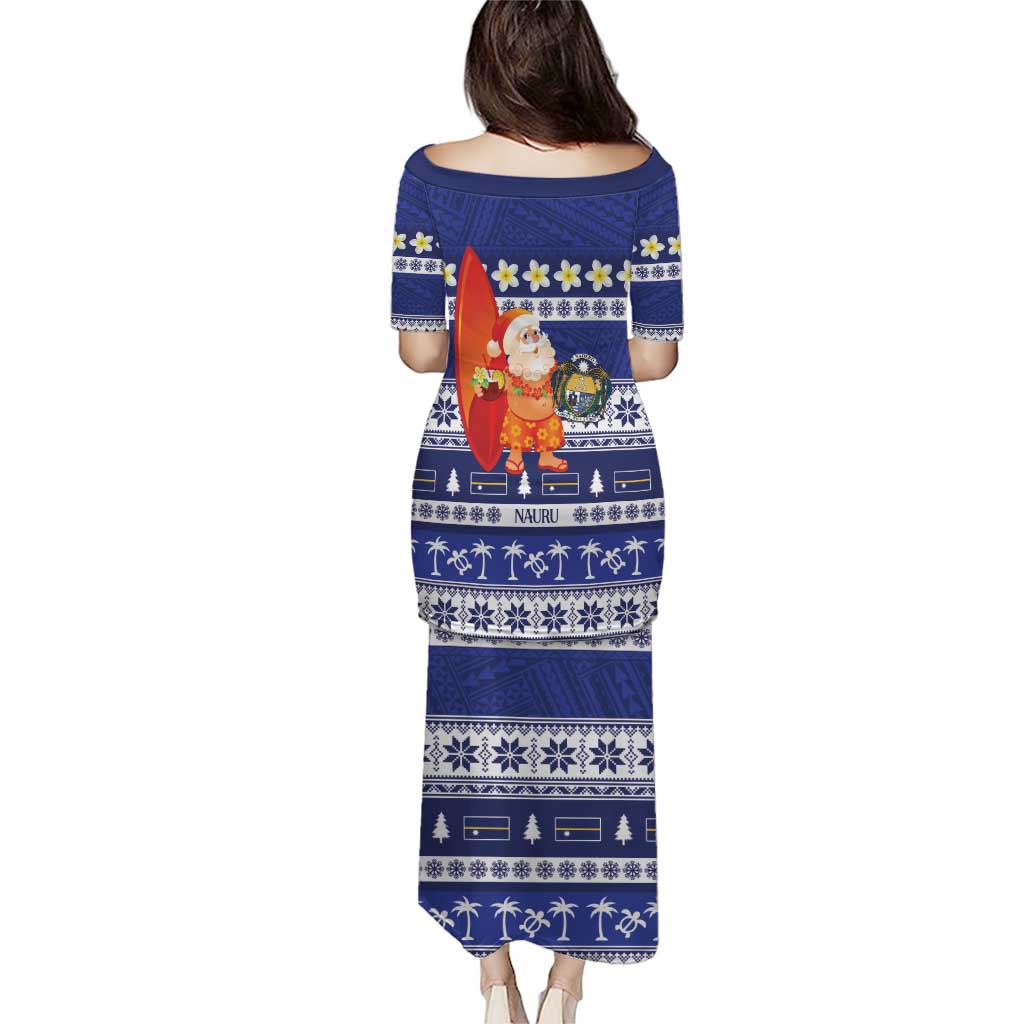 Nauru Christmas Puletasi Cute Santa Coat Of Arms Merry Xmas - Polynesian Pride