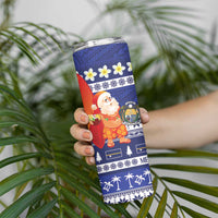 Nauru Christmas Skinny Tumbler Cute Santa Coat Of Arms Merry Xmas LT14 - Polynesian Pride