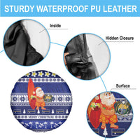 Nauru Christmas Spare Tire Cover Cute Santa Coat Of Arms Merry Xmas - Polynesian Pride