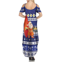 Nauru Christmas Summer Maxi Dress Cute Santa Coat Of Arms Merry Xmas - Polynesian Pride