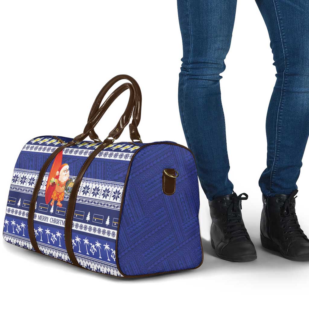 Nauru Christmas Travel Bag Cute Santa Coat Of Arms Merry Xmas - Polynesian Pride