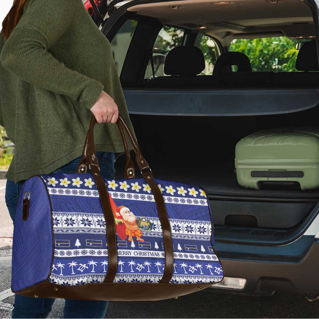 Nauru Christmas Travel Bag Cute Santa Coat Of Arms Merry Xmas - Polynesian Pride