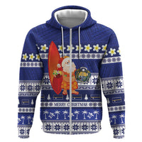 Nauru Christmas Zip Hoodie Cute Santa Coat Of Arms Merry Xmas - Polynesian Pride