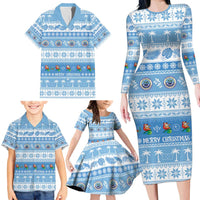FSM Christmas Family Matching Long Sleeve Bodycon Dress and Hawaiian Shirt Merry Xmas Federated States of Micronesia LT14 - Polynesian Pride