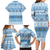 FSM Christmas Family Matching Long Sleeve Bodycon Dress and Hawaiian Shirt Merry Xmas Federated States of Micronesia LT14 - Polynesian Pride