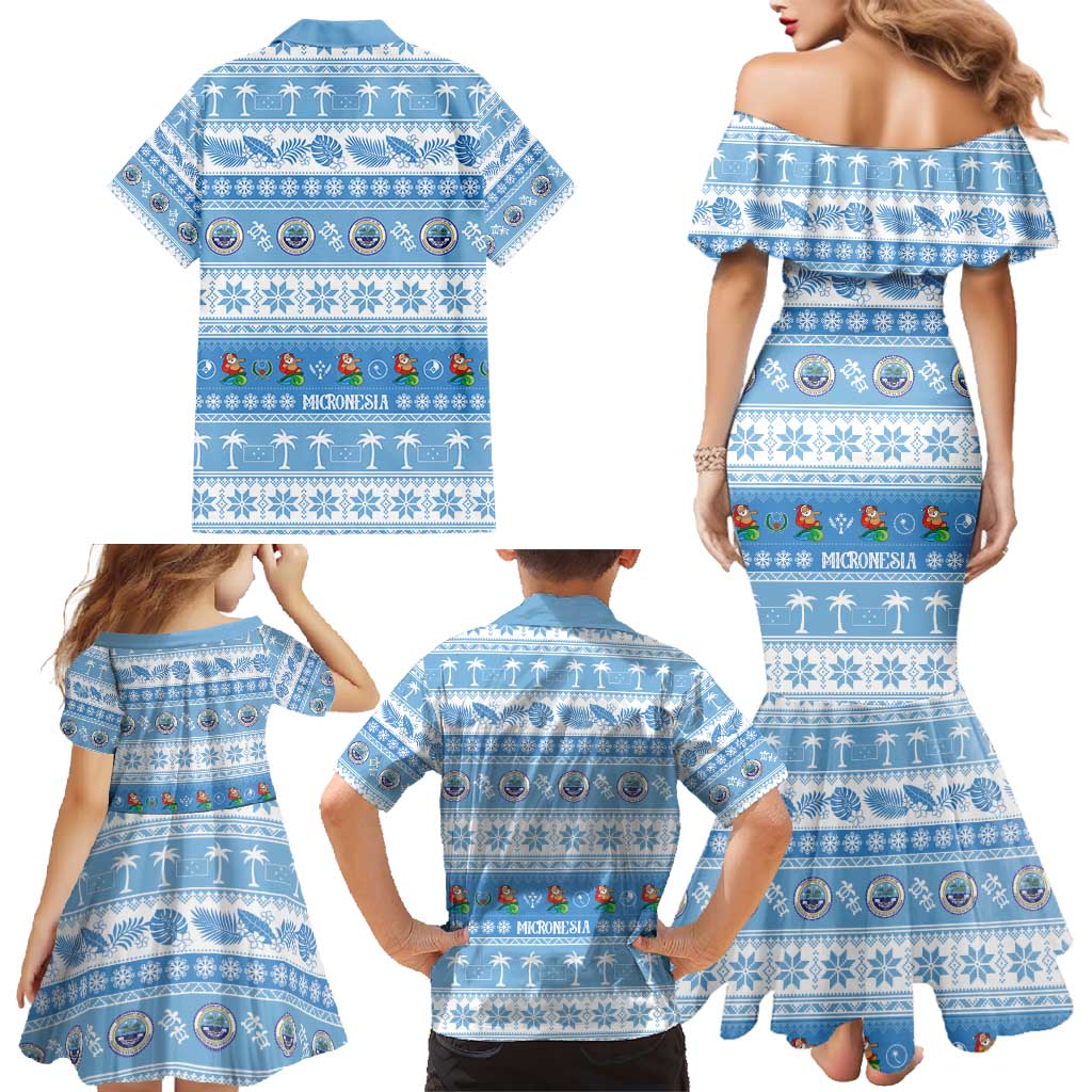 FSM Christmas Family Matching Mermaid Dress and Hawaiian Shirt Merry Xmas Federated States of Micronesia LT14 - Polynesian Pride