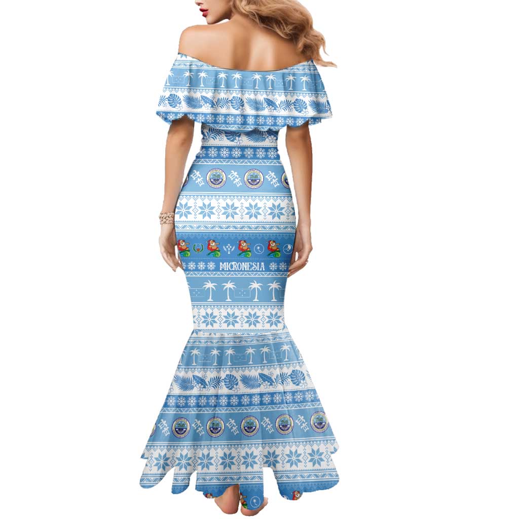 FSM Christmas Family Matching Mermaid Dress and Hawaiian Shirt Merry Xmas Federated States of Micronesia LT14 - Polynesian Pride
