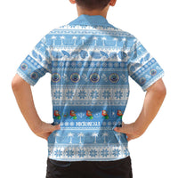 FSM Christmas Family Matching Off The Shoulder Long Sleeve Dress and Hawaiian Shirt Merry Xmas Federated States of Micronesia LT14 - Polynesian Pride