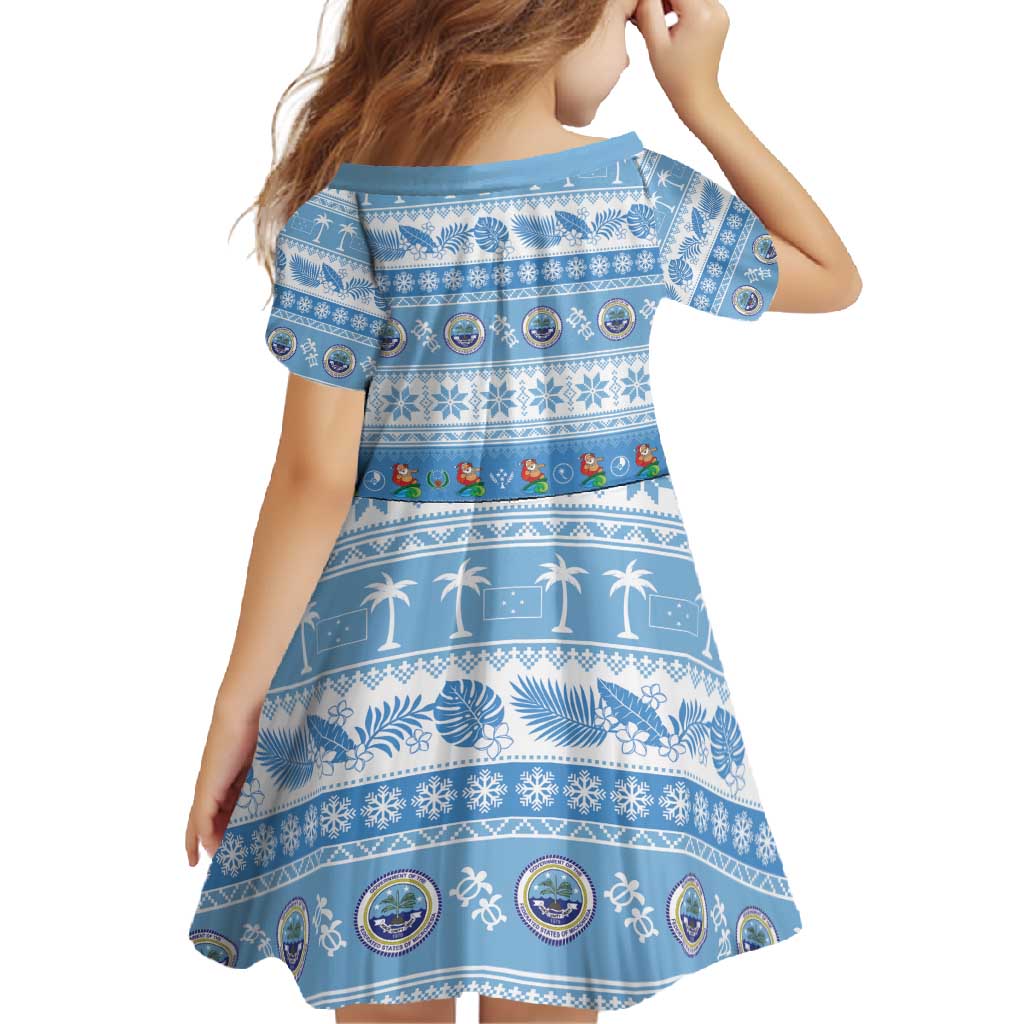 FSM Christmas Family Matching Short Sleeve Bodycon Dress and Hawaiian Shirt Merry Xmas Federated States of Micronesia LT14 - Polynesian Pride