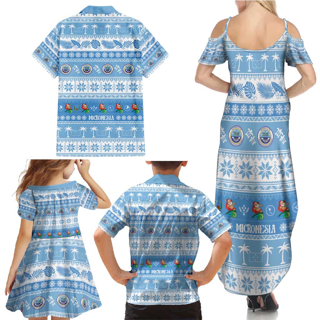 FSM Christmas Family Matching Summer Maxi Dress and Hawaiian Shirt Merry Xmas Federated States of Micronesia LT14 - Polynesian Pride