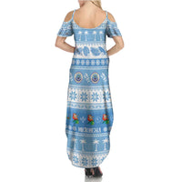 FSM Christmas Family Matching Summer Maxi Dress and Hawaiian Shirt Merry Xmas Federated States of Micronesia LT14 - Polynesian Pride