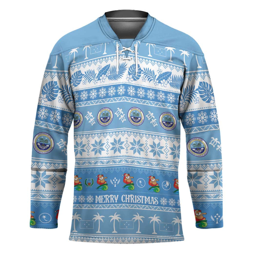 FSM Christmas Hockey Jersey Merry Xmas Federated States of Micronesia - Polynesian Pride