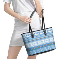 FSM Christmas Leather Tote Bag Merry Xmas Federated States of Micronesia - Polynesian Pride