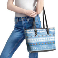 FSM Christmas Leather Tote Bag Merry Xmas Federated States of Micronesia - Polynesian Pride