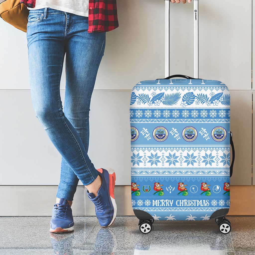 FSM Christmas Luggage Cover Merry Xmas Federated States of Micronesia - Polynesian Pride