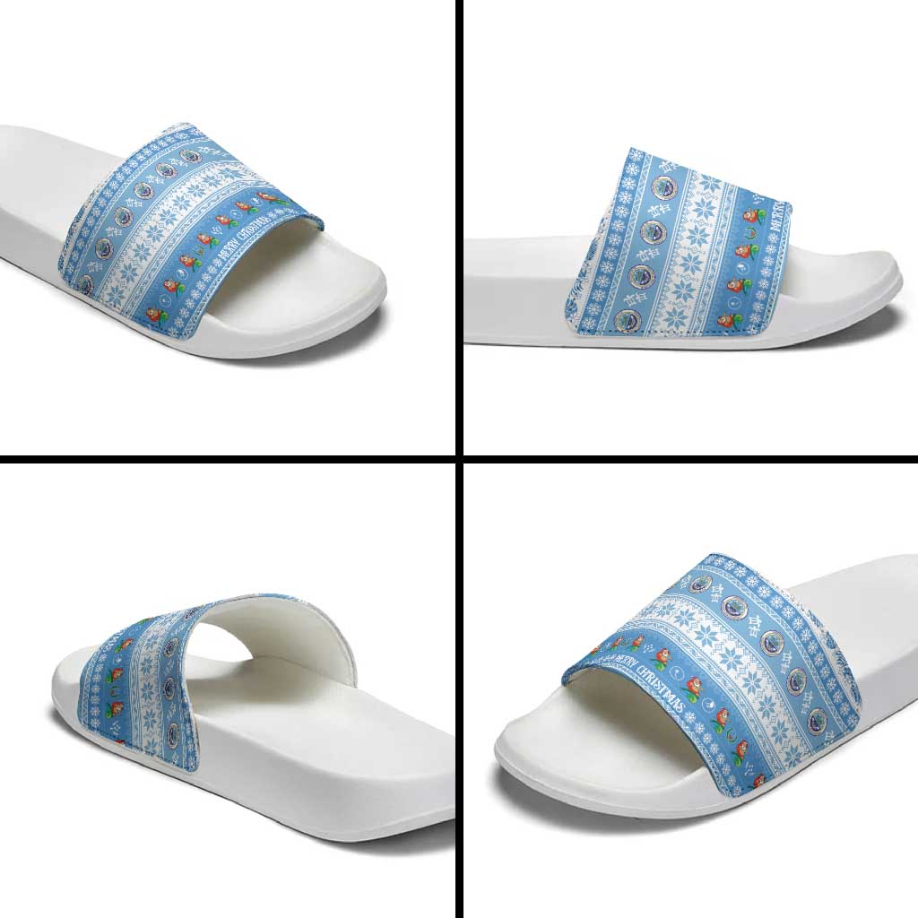 FSM Christmas Slide Sandals Merry Xmas Federated States of Micronesia - Polynesian Pride