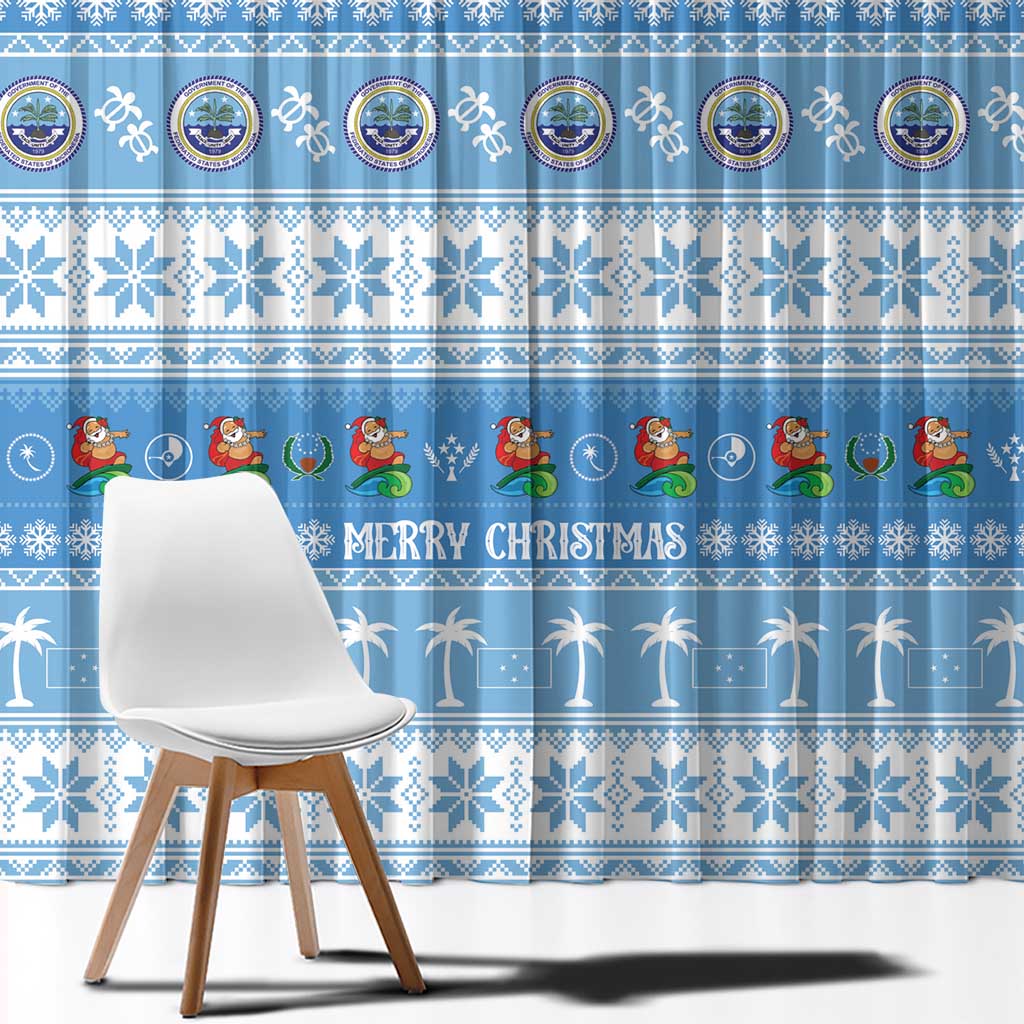 FSM Christmas Window Curtain Merry Xmas Federated States of Micronesia LT14 - Polynesian Pride