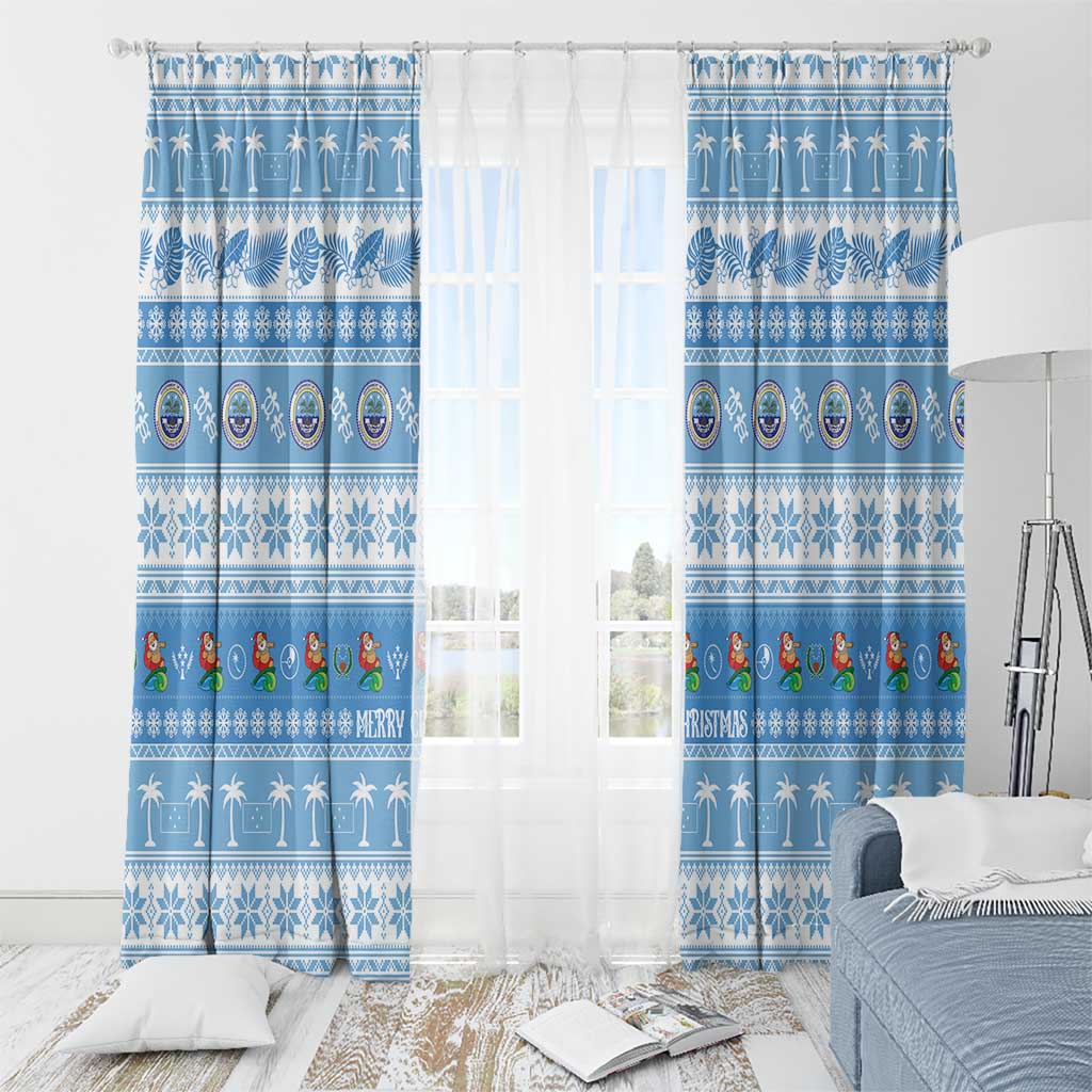 FSM Christmas Window Curtain Merry Xmas Federated States of Micronesia LT14 - Polynesian Pride