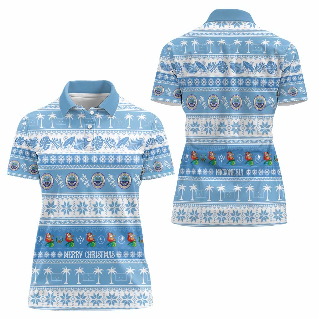 FSM Christmas Women Polo Shirt Merry Xmas Federated States of Micronesia - Polynesian Pride