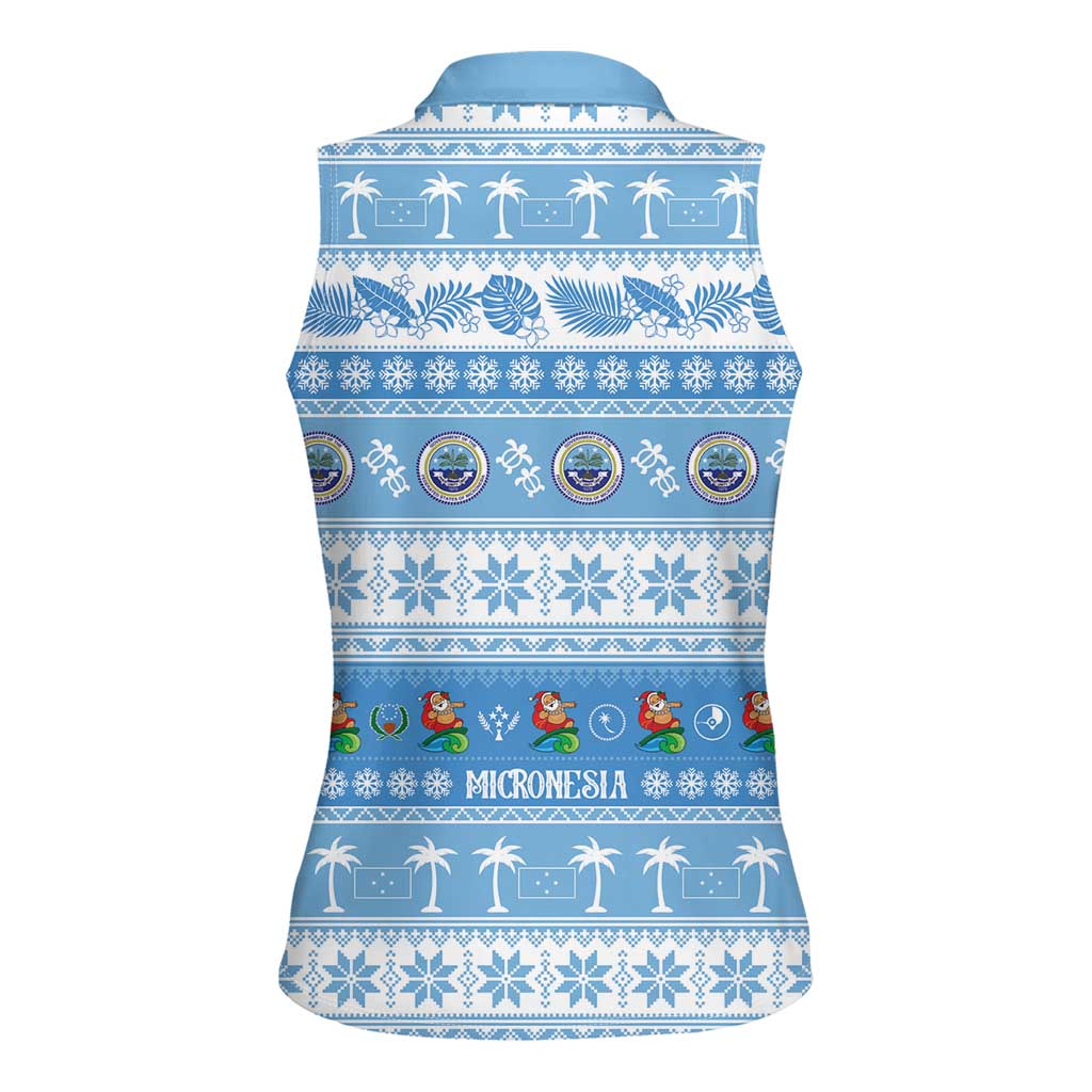 FSM Christmas Women Sleeveless Polo Shirt Merry Xmas Federated States of Micronesia LT14 - Polynesian Pride