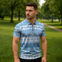 FSM Christmas Zipper Polo Shirt Merry Xmas Federated States of Micronesia - Polynesian Pride