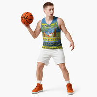 Palau Christmas Basketball Jersey Chilling Santa Ungil Kurismas - Polynesian Pride