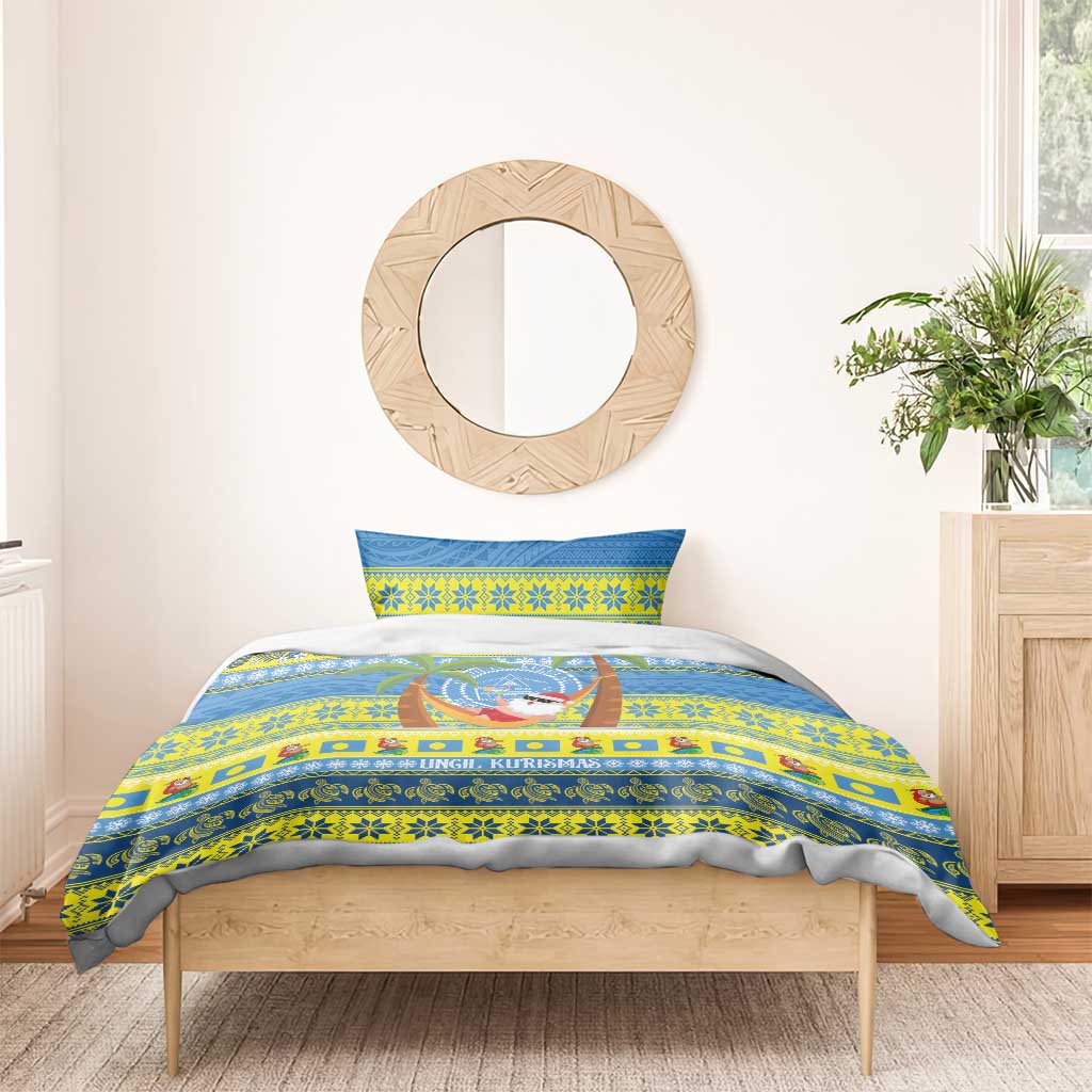 Palau Christmas Bedding Set Chilling Santa Ungil Kurismas - Polynesian Pride