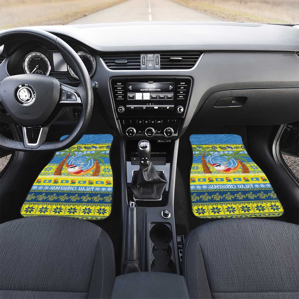 Palau Christmas Car Mats Chilling Santa Ungil Kurismas - Polynesian Pride