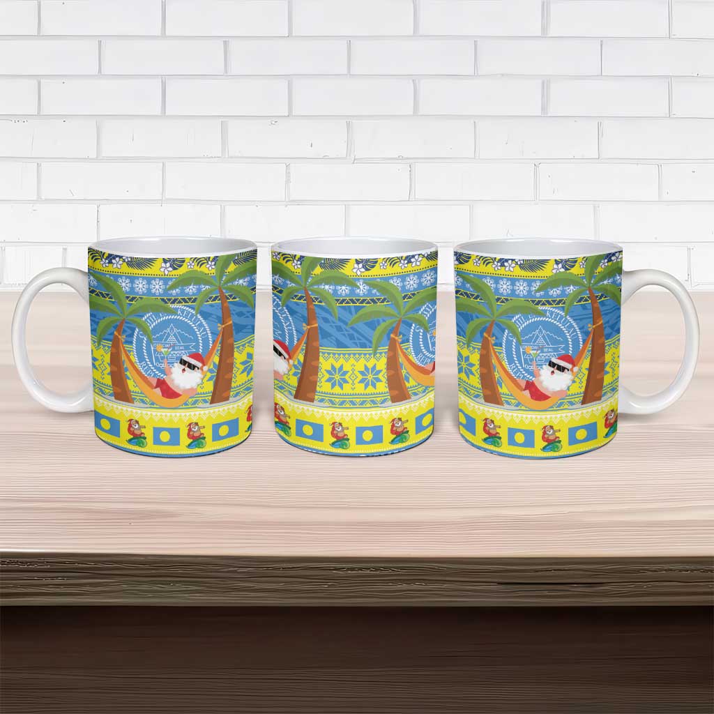 Palau Christmas Ceramic Mug Chilling Santa Ungil Kurismas - Polynesian Pride