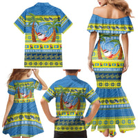 Palau Christmas Family Matching Mermaid Dress and Hawaiian Shirt Chilling Santa Ungil Kurismas LT14 - Polynesian Pride