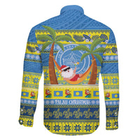 Palau Christmas Family Matching Off The Shoulder Long Sleeve Dress and Hawaiian Shirt Chilling Santa Ungil Kurismas LT14 - Polynesian Pride