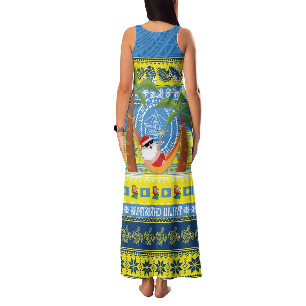 Palau Christmas Family Matching Tank Maxi Dress and Hawaiian Shirt Chilling Santa Ungil Kurismas LT14 - Polynesian Pride
